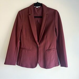 Old Navy knit one button casual structured maroon burgundy Blazer size small